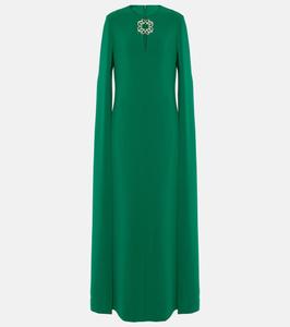 Украшенное платье из кади Elie Saab, зеленый