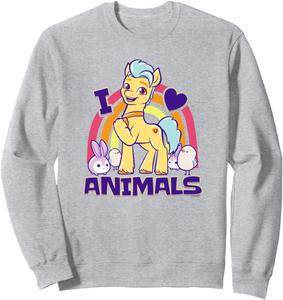 Толстовка My Little Pony: A New Generation Hitch Trailblazer Animals, серая
