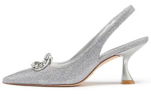 Stuart Weitzman Туфли /SW Blingring Xcurve 75 Slim Heel High Heels Women's Silver