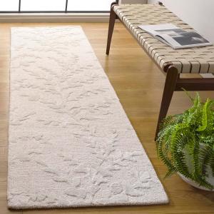 Ковер SAFAVIEH, 69 x 244 см, Rug Glamour Collection Runner, Beige, Handmade Wool & Viscose, Ideal for The Living Room, Dining, Bedroom (GLM541B)