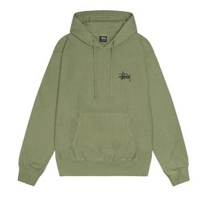Толстовка Stussy Basic, окрашенная в пигмент, Артишок