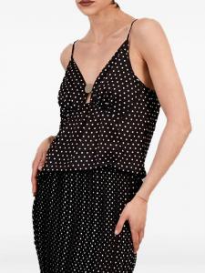 Топ SIMONA CORSELLINI в горошек с пуговицами, черный