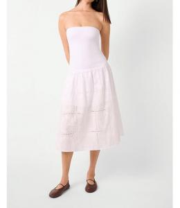 Женское ребристое хлопковое платье миди WeWoreWhat, White multi