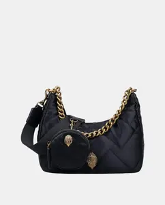 Нейлоновая сумка-хобо в черном цвете с вынимающимся кошельком Kurt Geiger, черный