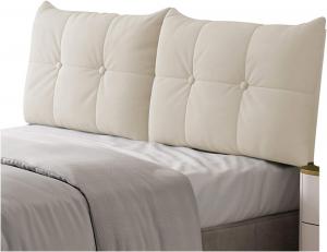 Подушка-подголовник для кровати LIANGJUN, двойной мягкий чехол, большая подушка для спины, подушка для чтения, поясничная подушка, съемная, моющаяся, подходит для кроватей без изголовья, 7 цветов CHIAPERINI, Beige