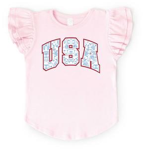 Футболка с рукавами-фонариками Usa blue willow The Juniper Shop, Ballerina