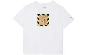 Футболка детская Burberry, белый / оранжевый