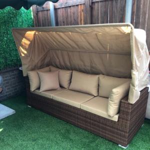 Yu Senyi Комплект из ротанга: кресло и кровать, трехместный диван с навесом (алюминиевый каркас), цвет по умолчанию