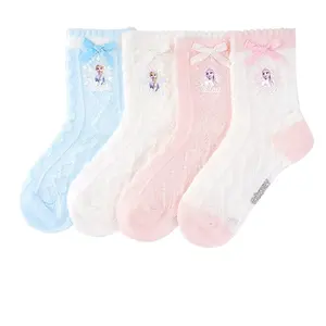 Носки ss25 4 пары для детей 3-7 лет Disney, розовый/фиолетовый/белый/синий