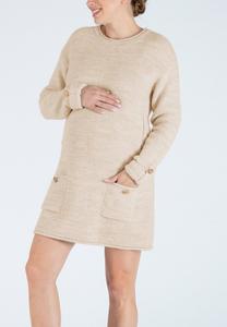 Платье-джемпер MATERNITY AND NURSING  WITH FRENCH OLIVE TREE BUTTONS HONEY Cache Coeur, бежевый