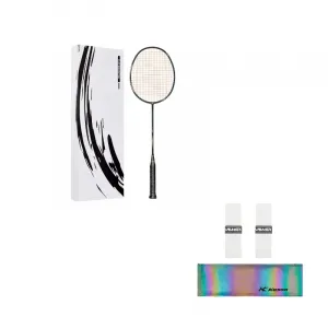 LINING Ракетка для бадминтона Kason, наступательного типа, утяжеленная головка, жесткий стержень, продвинутый уровень, 4UG5, черный золотой