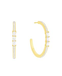 Серьги-кольца с кристаллами And Now This, Gold