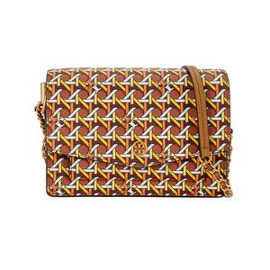 Робинсон Мини Сумка Через Плечо из Коровьей Кожи Женская Коричневая TORY BURCH