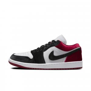 Jordan Низкие женские кожаные кеды Black Toe в черно-бело-красном цвете, цвет Black White Red