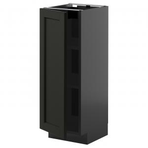 Тумба под шкаф с полками, черно-серая/черная тонировка Lerhyttan, 30x37 см. IKEA Metod