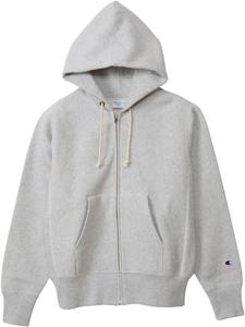 Мужская толстовка Champion C3-Y134 с длинным рукавом, 11,5 унций, хлопок, произведено в США, плетение Reverse Weave (R), на молнии, серебристо-серый