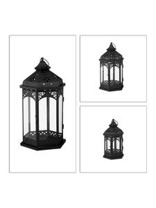 Relaxdays 3 фонаря черного цвета