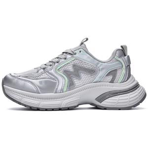 VICTORIA&VERA Серебряные женские массивные кроссовки на низком ходу с противоскользящей подошвой, устойчивые к истиранию, дышащие и легкие, цвет Silver