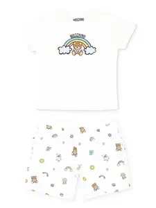 Спортивный костюм с принтом Moschino Kids, белый