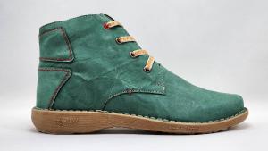 Женские винтажные кожаные ботинки на молнии в зеленом цвете KCR Group