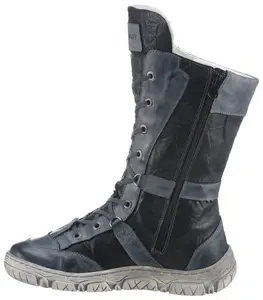 Зимние ботинки KRISBUT, украшенные контрастными швами, голенище варио, синий