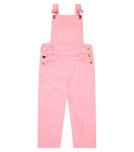 Джинсовый комбинезон с вышитым логотипом Mini Rodini, розовый