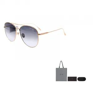 TOM FORD Титановые авиаторские солнцезащитные очки унисекс, Gold/Gray Gradient