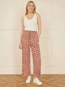 Брюки с геометрическим принтом Yumi, красный