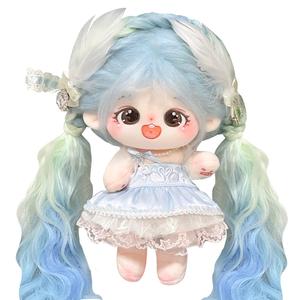 COTTON PLANET Синий каштановый градиентный сворачивающийся лебедь костюмные куклы плюшевые куклы 20см высота