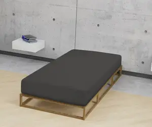 Простыня Biberna на подгонке "Бобер в размере. 90х200, 140х200 или 180х200 см", из хлопка, для матрасов высотой до 22 см, зимние, простыни 90-100х190-200 см, 1 шт., цвет titanium