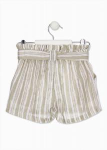 Бежевые классические шорты в полоску для девочек LOSAN, бежевый