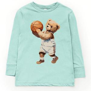 Футболка с медведем в баскетбольной тематике для молодежи The Juniper Shop, Seafoam