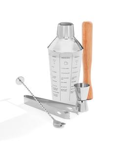 Набор из 5 шейкеров для миксологии Cambridge, Stainless Steel and Clear