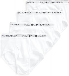 POLO RALPH LAUREN Мужские классические хлопковые трусы, наборы, White - 4 Pack