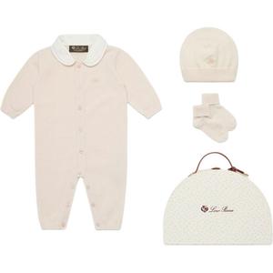 Комбинезон и ползунки SS26 набор из трех предметов для младенцев и малышей Loro Piana, светло-розовый