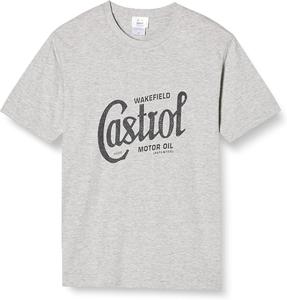 Футболка Castrol UJP10041 с логотипом Heritage, короткий рукав, серый цвет, размер M, 100% чесаный хлопок, приятная на ощупь, простой дизайн, удобная в носке