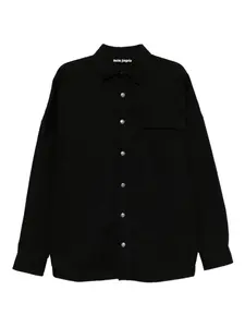 Куртка-рубашка с логотипом Palm Angels, черный