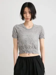 Вязаная футболка с эффектом стирки Miesrohe, цвет Gry[006]