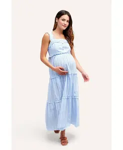 Платье-майка Эмма во время и после беременности NOM Maternity, синий