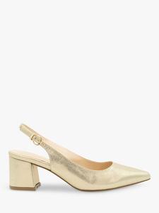 Широкие блестящие туфли Flynn на блочном каблуке с босоножками на пятке Paradox London, шампанское