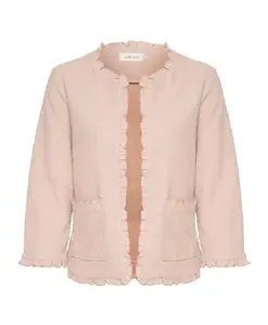 Кардиган цвета розовой пыли с оборками по краям. Cream, розовый