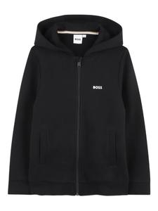 Толстовка с капюшоном на молнии BOSS Kidswear, черный