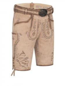 Короткие кожаные брюки Торбена натурального цвета Nübler