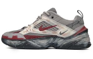 Nike Кроссовки M2K Tekno Anti Slip, износостойкие, низкие, массивные, унисекс, серо-красные