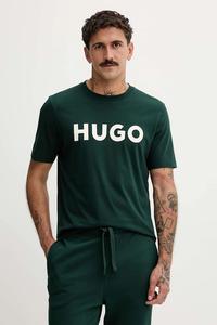 Хлопковая футболка Hugo, зеленый