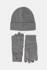 Комплект из 2 кашемировых шапок и перчаток Tommy Hilfiger, серый