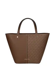 Сумка-тоут с монограммой и вставками Michael Michael Kors, коричневый