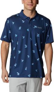 Columbia мужская поло Skiff Cast, Carbon Keyes Please Print