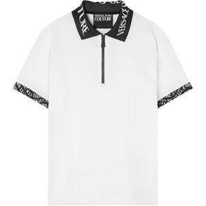 Поло с логотипом liquify VERSACE JEANS COUTURE, белый
