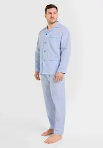 Мужская длинная пижама из синей ткани El Búho Nocturno, голубой